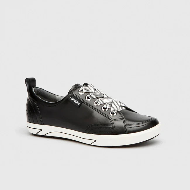 black leather sneakers cushioned podiatrist-designed footbed | FRANKiE4