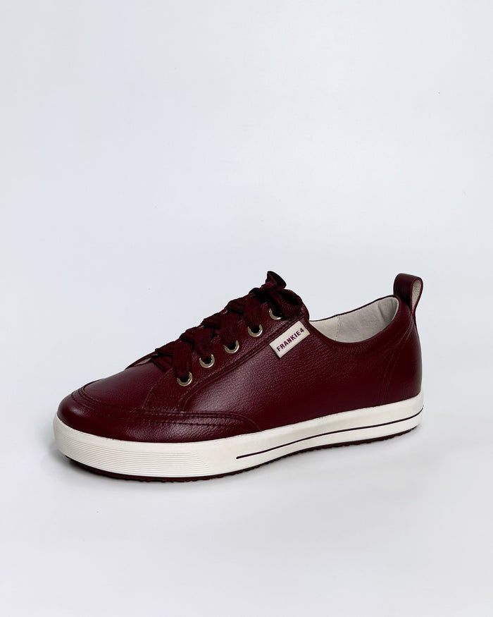 Dark Red Leather Women's Sneaker | Gretel Lane