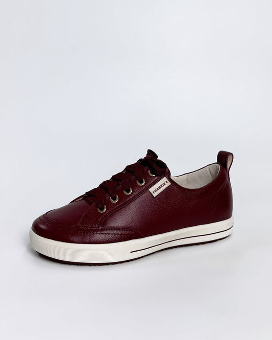Dark Red Leather Women's Sneaker | Gretel Lane