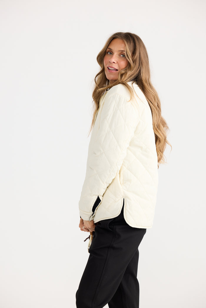Home Love Ellis Reversible Puffer Jacket in Black with Cream | Women's Jackets | Gretel Lane
