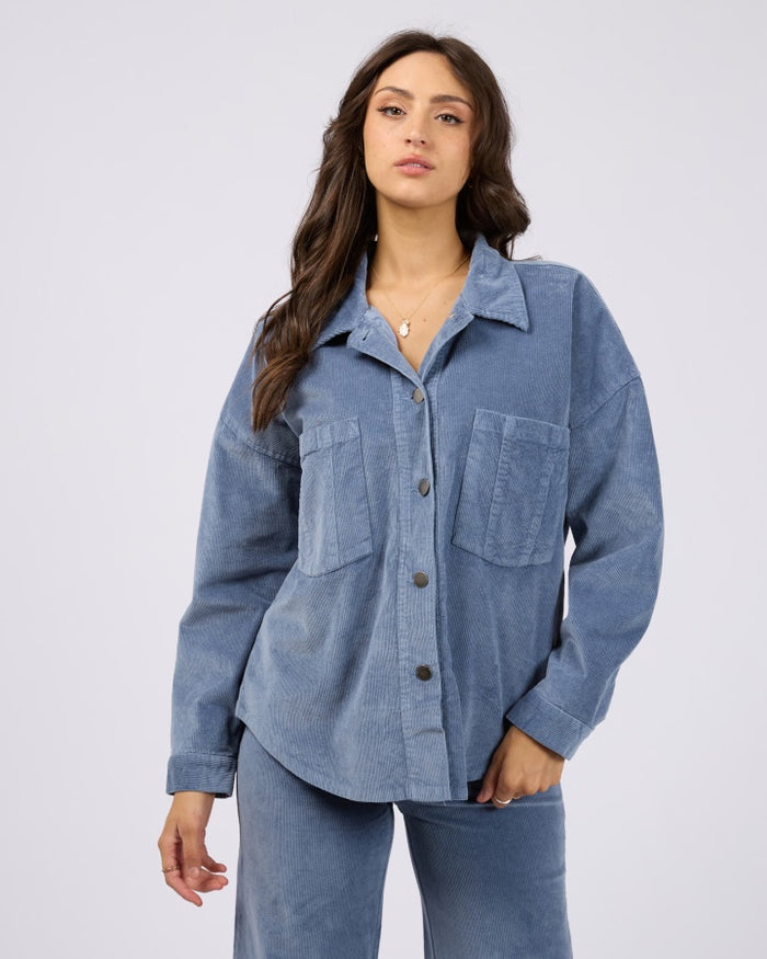 All About Eve Emma Corduroy Shacket - Light Blue
