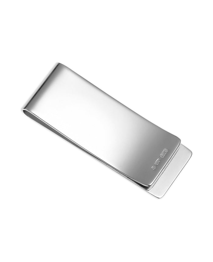 Men's Sterling Silver Personalised Money Clip back view