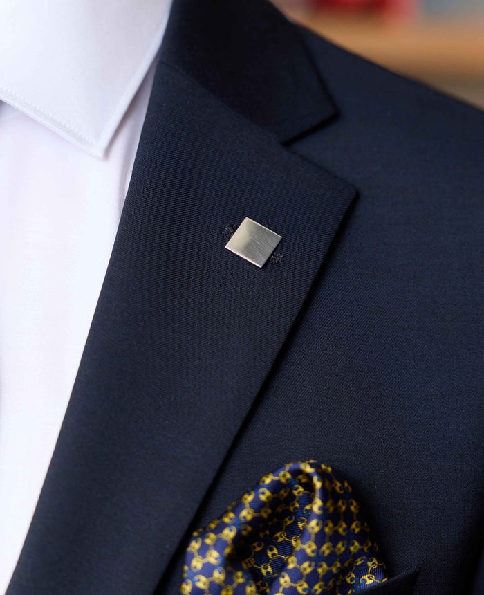 Engravable Sterling Silver Square Lapel Pin