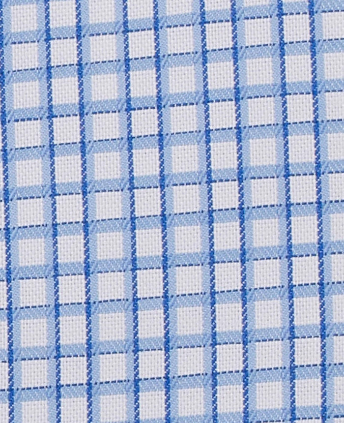 ernest blue white shadow check made to measure shirt fabric detail