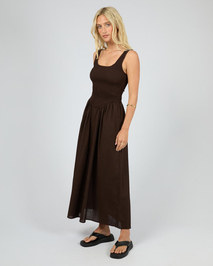 All About Eve Essential Ruched Maxi Dress Brown | Women's Clothing | Gretel Lane
