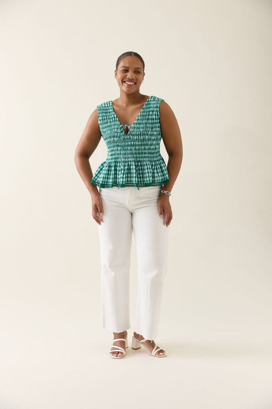 Esther Shirred Tank (Baltic)
