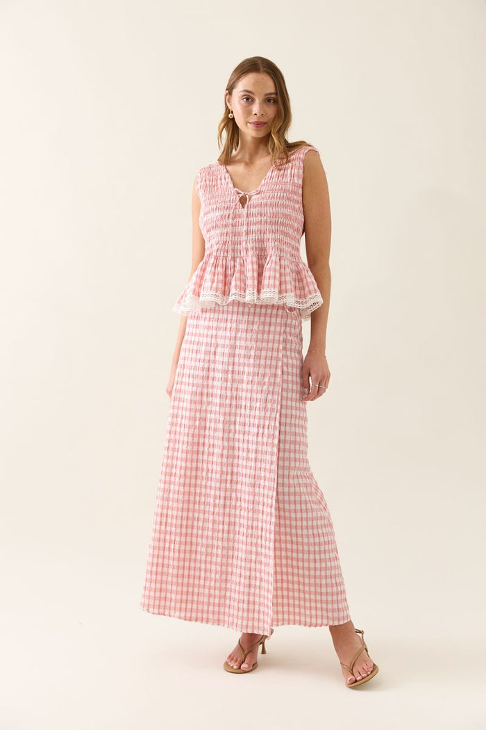 Esther Shirred Tank (Pink)