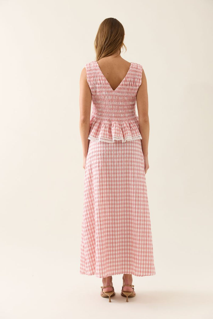 Esther Shirred Tank (Pink)