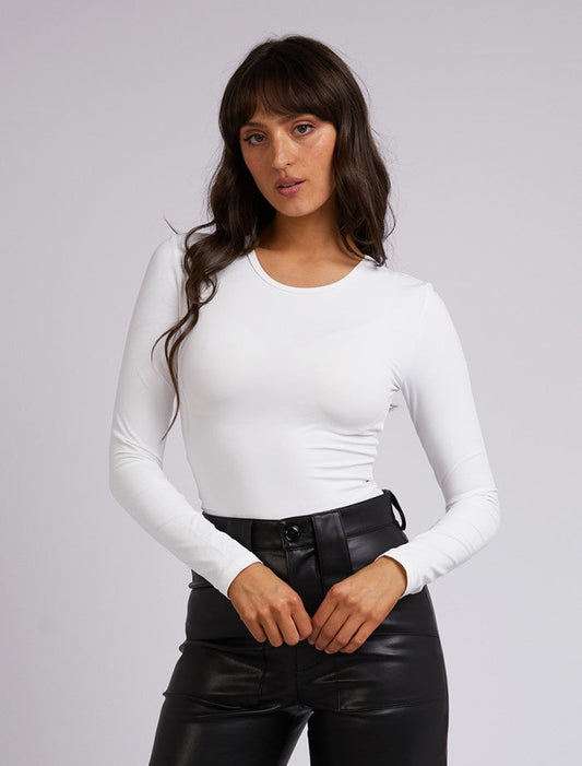 long sleeve top in crisp white | All About Eve