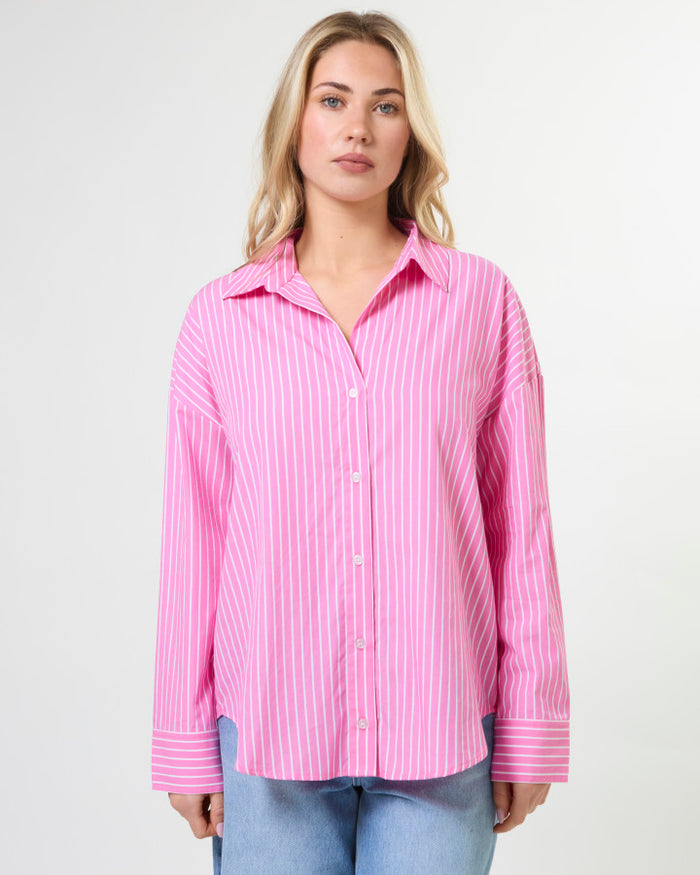 Stella + Gemma Everyday Cotton Button Through Shirt in Candy Stripe | Women's Clothing | Gretel Lane