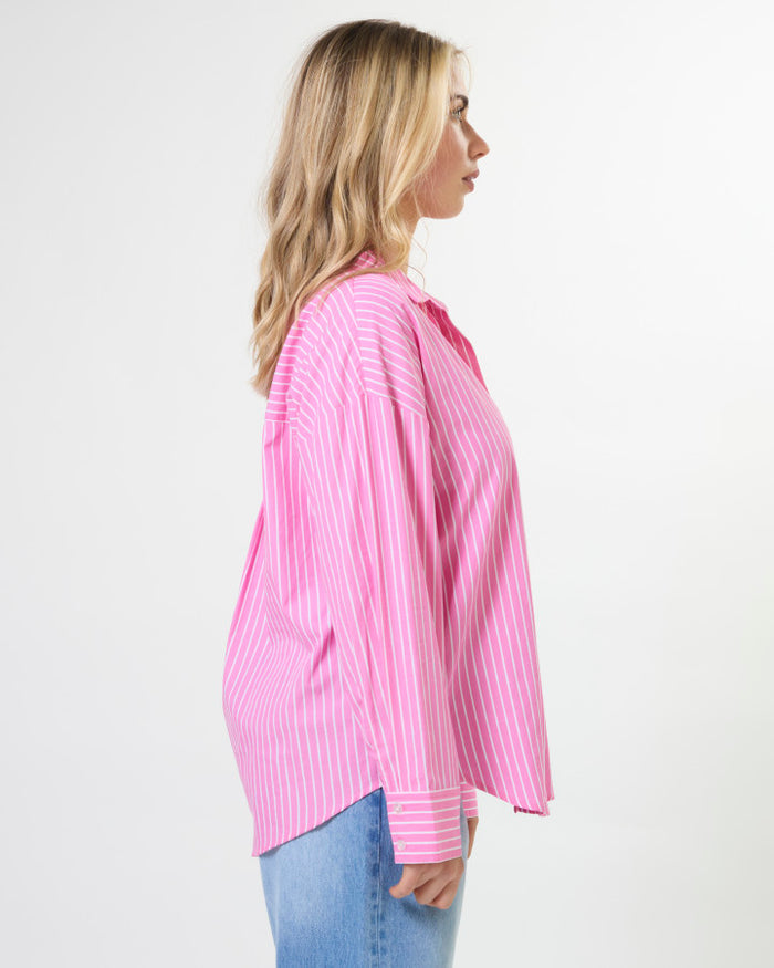 Stella + Gemma Everyday Cotton Button Through Shirt in Candy Stripe | Women's Clothing | Gretel Lane