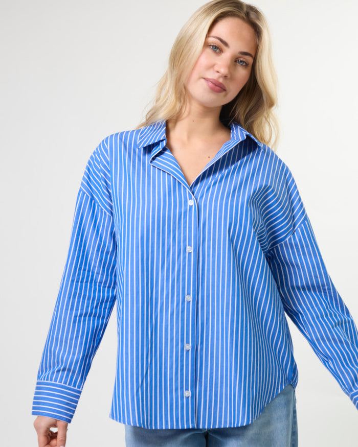Stella + Gemma Everyday Cotton Button Through Shirt in Skyline Stripe | Women's Clothing | Gretel Lane