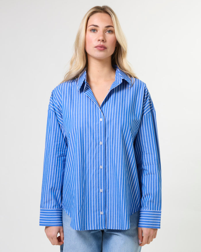 Stella + Gemma Everyday Cotton Button Through Shirt in Skyline Stripe | Women's Clothing | Gretel Lane