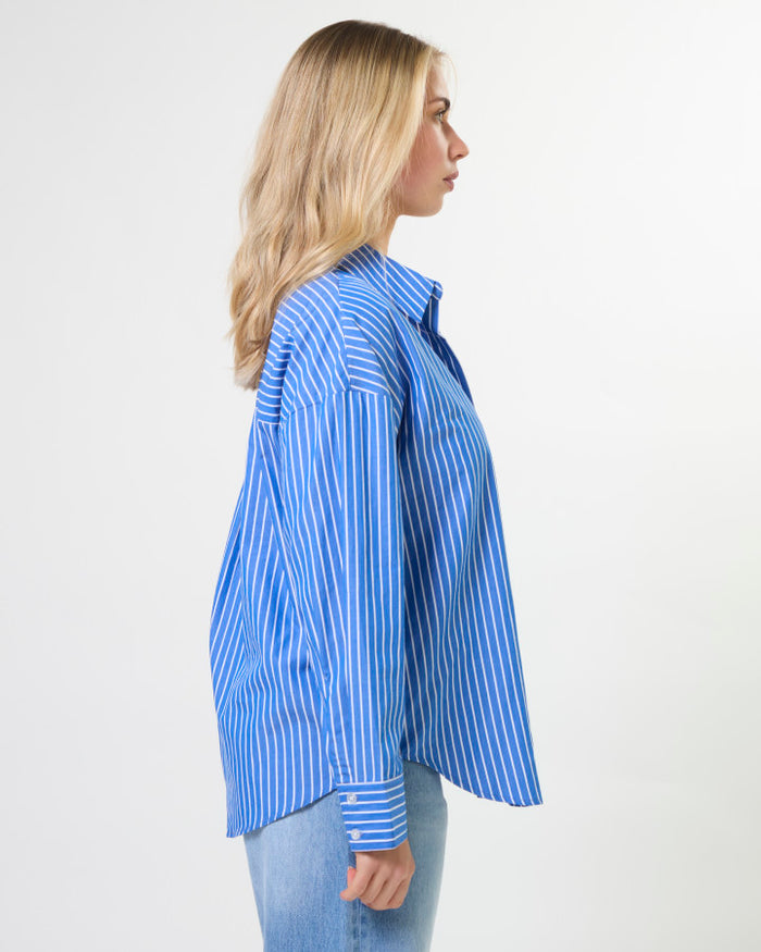 Stella + Gemma Everyday Cotton Button Through Shirt in Skyline Stripe | Women's Clothing | Gretel Lane