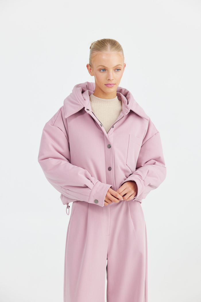 Daisy Says Evie hooded Oversized Puffer Jacket - Pink