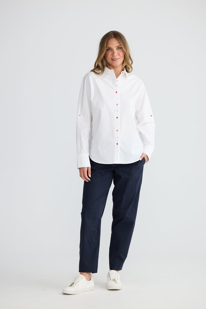 Fae Cotton Button Through Shirt in White