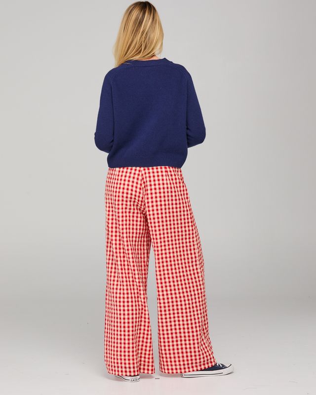 Boom Shankar Women's Red Seersucker Fay Pant | Gretel Lane