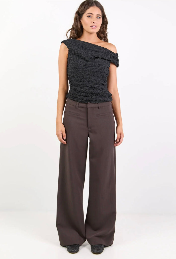 Stories Be Told Fierce Low Rise Stretch Wide Leg Pants Chocolate | Women's Pants | Gretel Lane