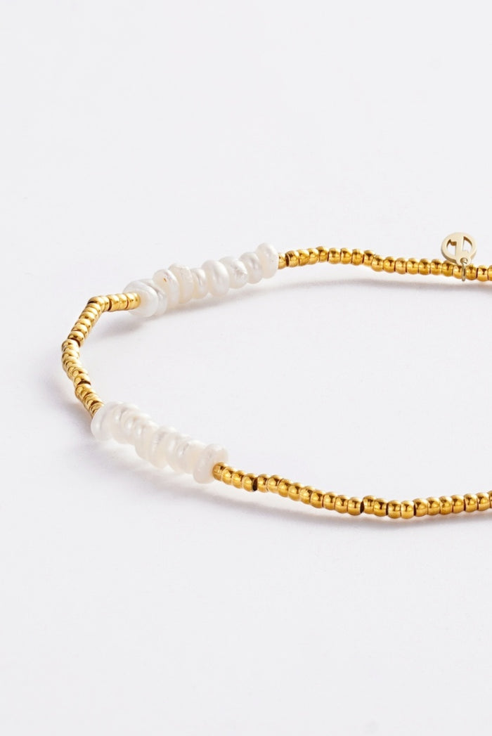 Zafino Women's Fine Pearl & Gold Bead Bracelet | Gretel Lane