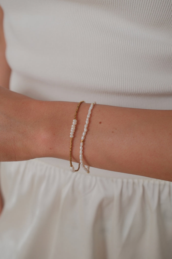 Zafino Women's Fine Pearl & Gold Bead Bracelet | Gretel Lane