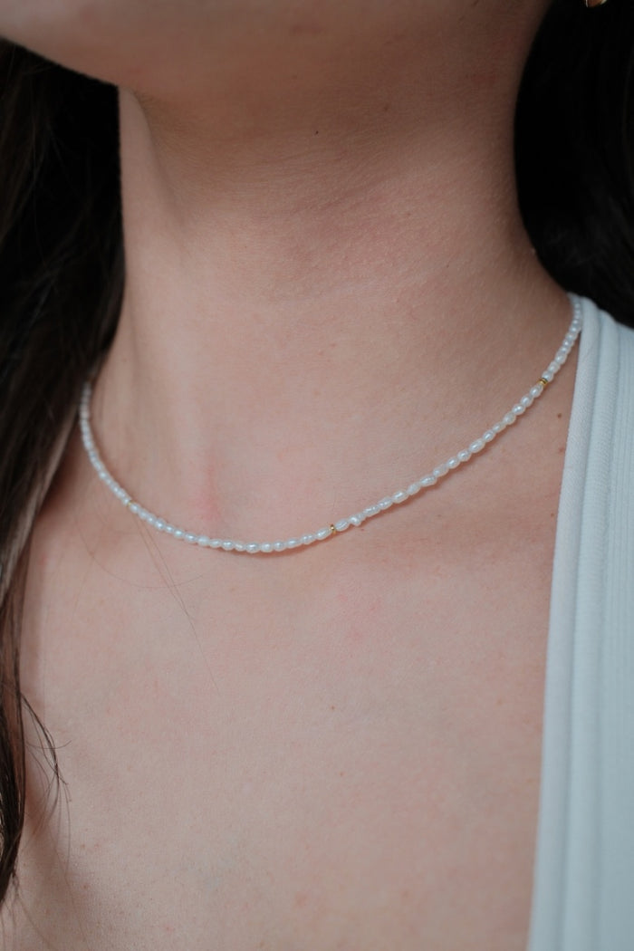Zafino Fine Pearl Necklace with Gold Details | Gretel Lane