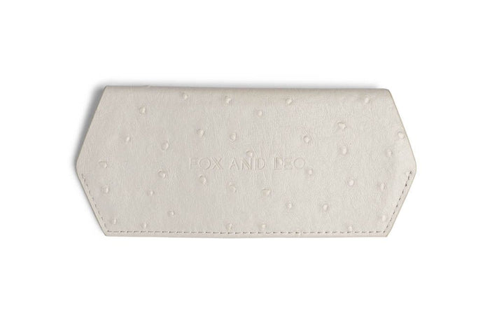 F&L Glasses Case - Ostrich Print (Stone)