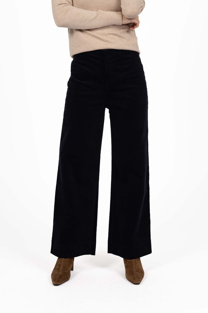 Humidity Women's Navy Fleetwood Cord Pant | Gretel Lane