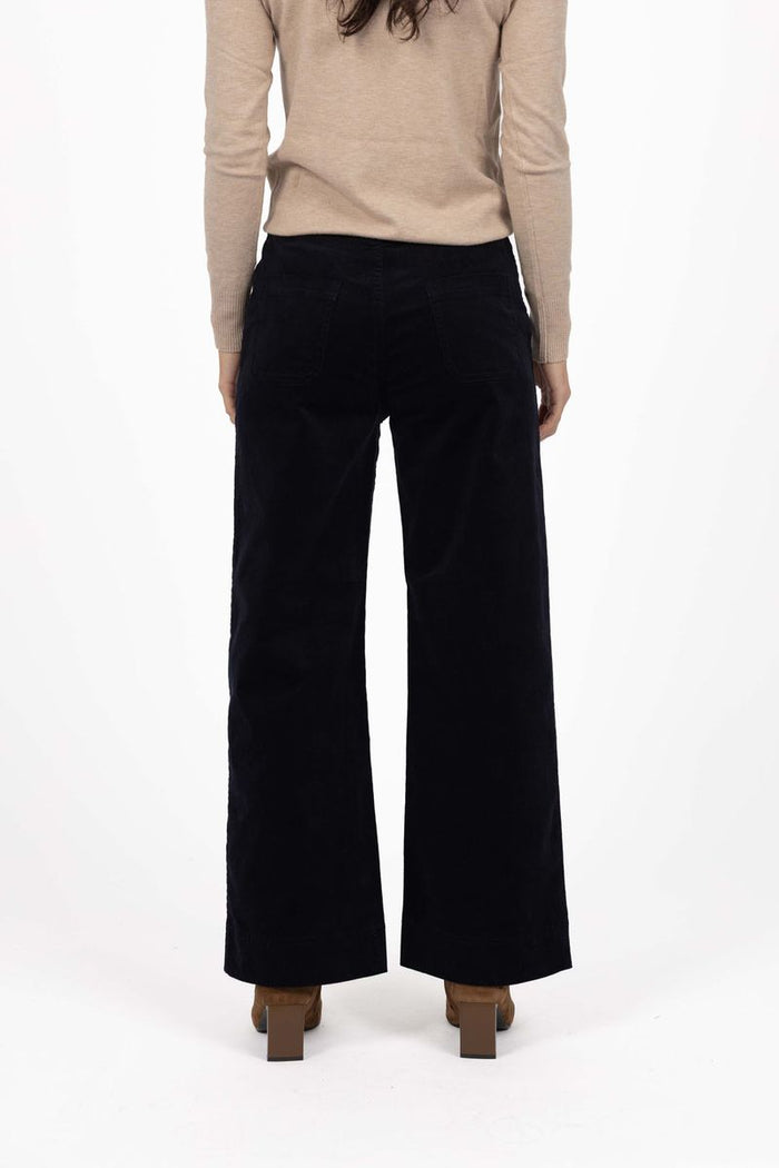 Humidity Women's Navy Fleetwood Cord Pant | Gretel Lane