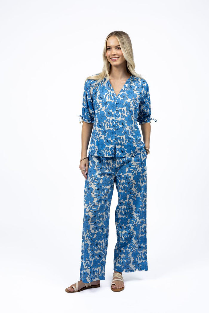 Fleur Blouse (Blue/Stone)