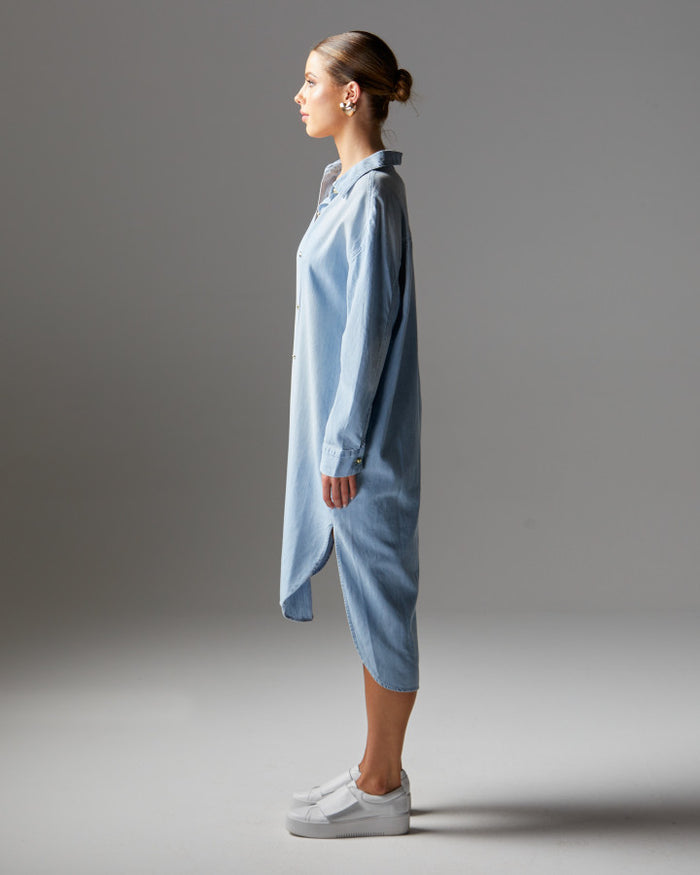 Flight Shirt Dress (Bleach Wash)