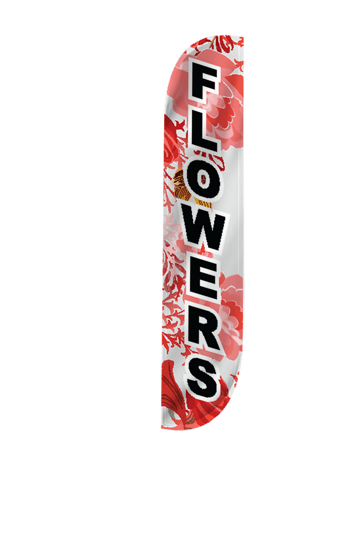 Flowers Feather Flag Pink
