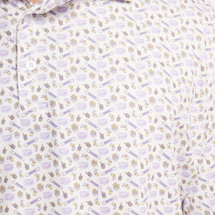 White Stadium Print | ON MODEL | DETAIL