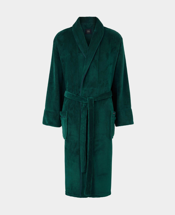 Men's Green Super Soft Fleece Dressing Gown mannequin shot