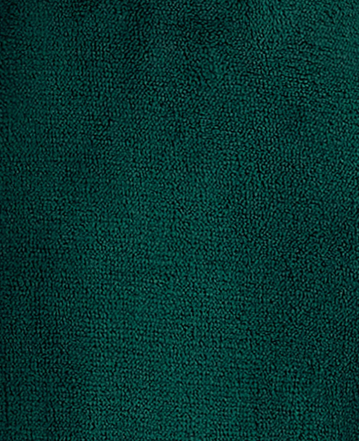 Men's Forest Green Fleece Piped Dressing Gown fabric detail