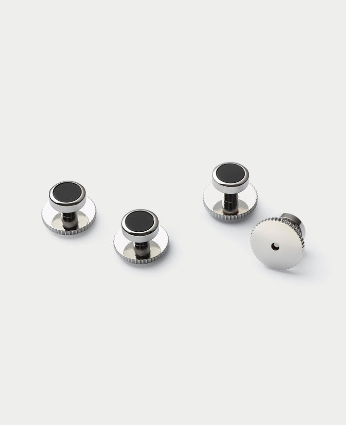 Men's Four Pack Black Onyx Stone Dress Studs  out of box