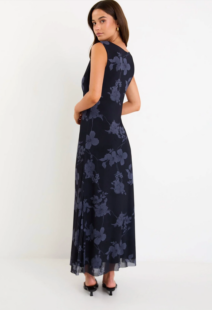 Among the Brave Frame Mesh Sleeveless Maxi Dress in Midnight Floral | Women's Dresses | Gretel Lane