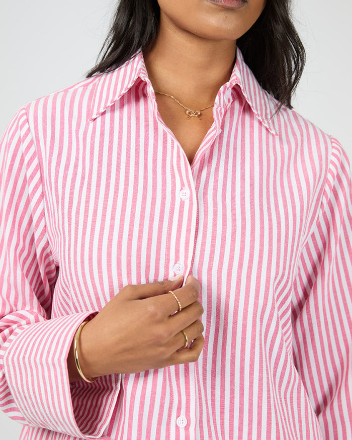 Women's oversized striped button-up shirt All About Eve
