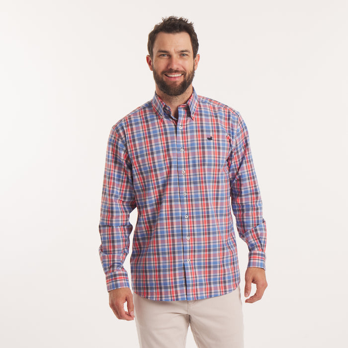 Navy & Red Plaid | On Model | Front