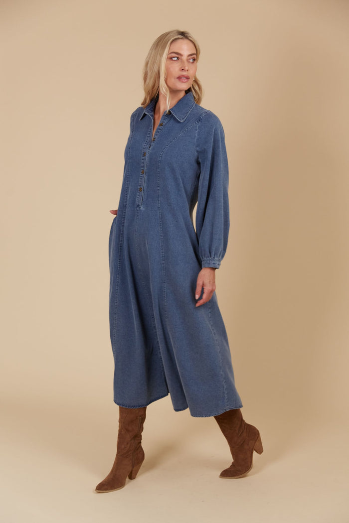 Freya Dress (Denim)