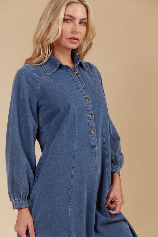 Freya Dress (Denim)