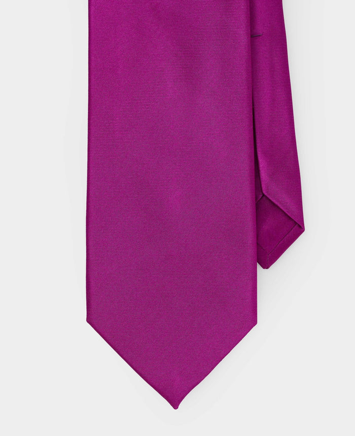 Men's Fuchsia Seven Fold Silk Tie