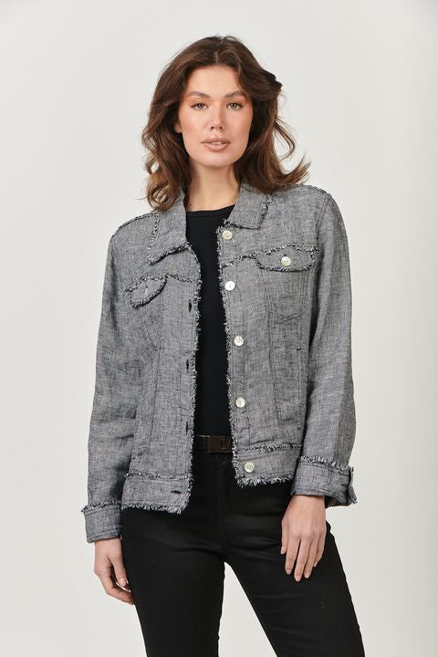 GA30 100% Linen Jacket - Pepper