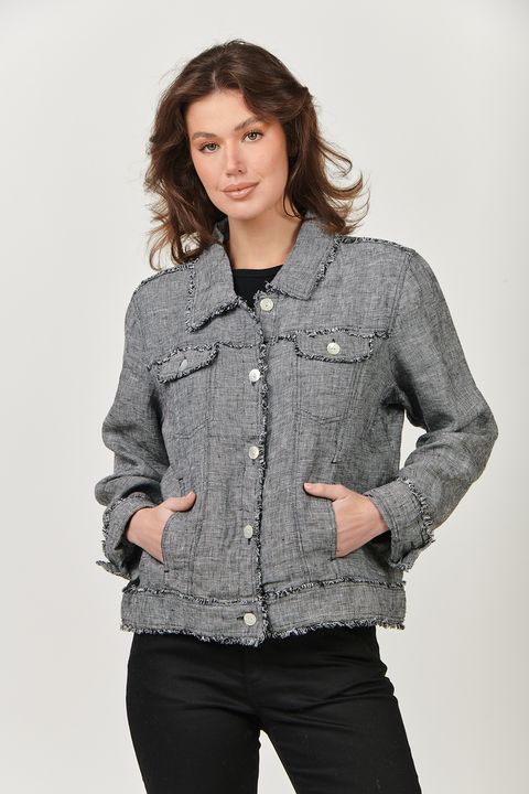 GA30 Linen Button Jacket - Pepper Naturals by O&J