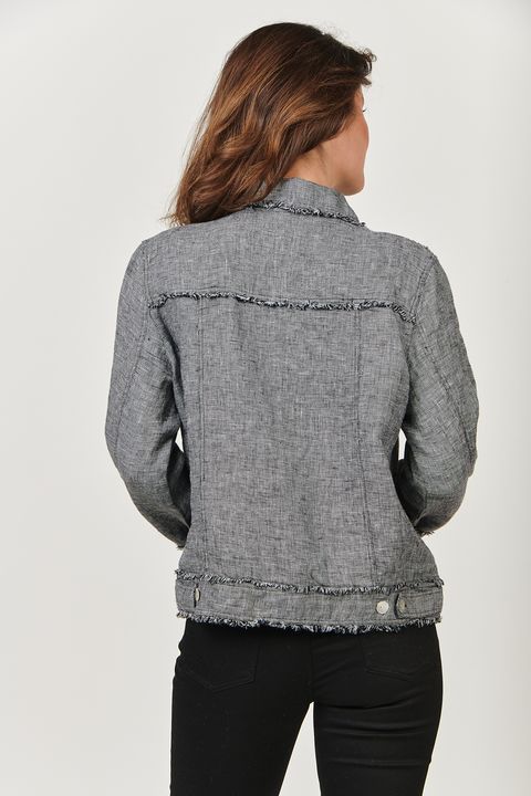 Naturals by O&J GA30 Raw Edge Linen Jacket