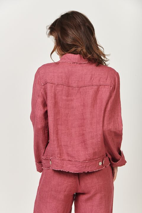 GA30 Rhubarb Linen Jacket Naturals by O&J