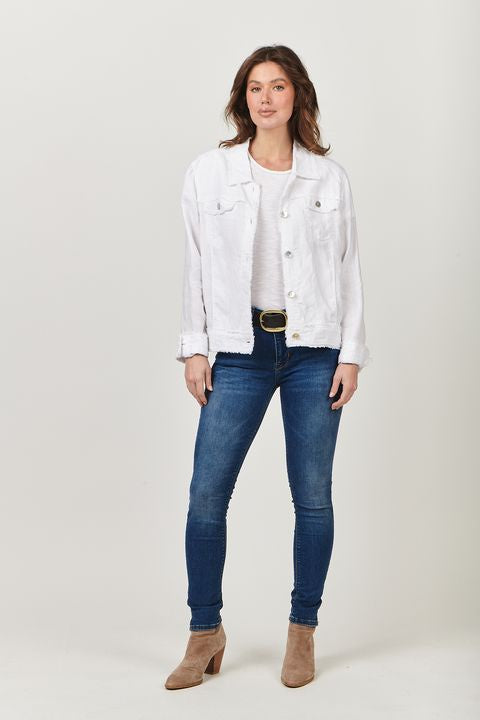 Naturals by O&J GA30 100% Linen Jacket - White