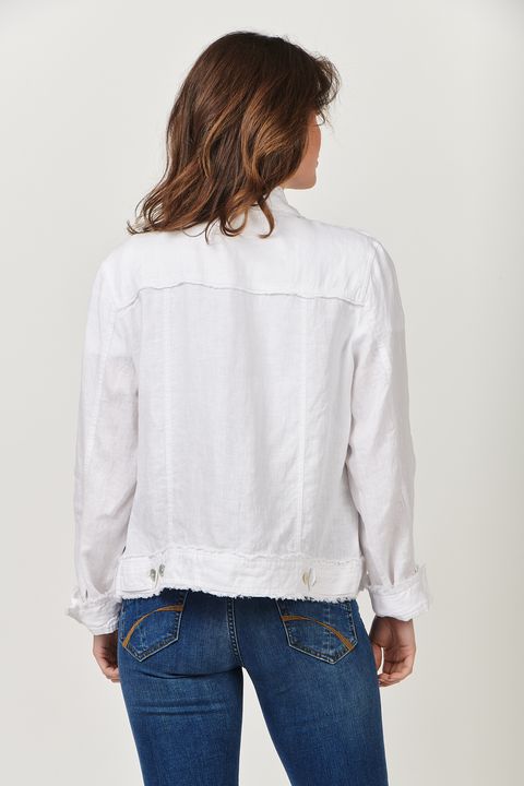 GA30 Linen Overshirt Jacket - White Naturals by O&J