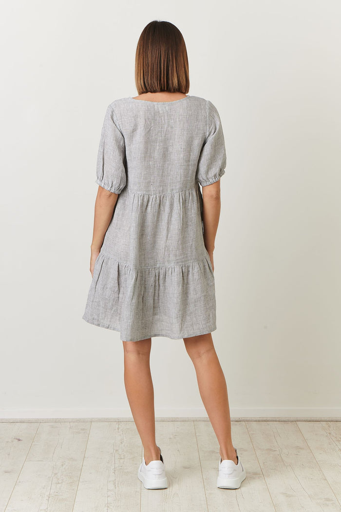 100% linen women’s mini dress by Naturals by O&J |