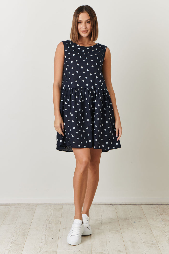 sleeveless mini dress in classic Navy