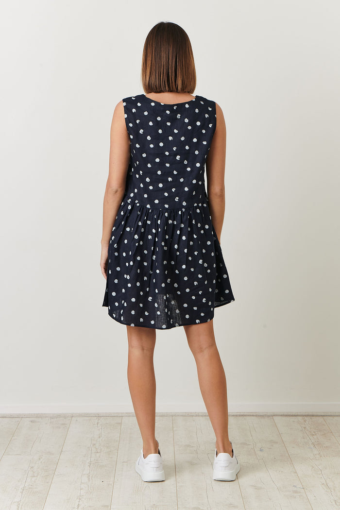 sleeveless mini dress navy | Naturals by O&J